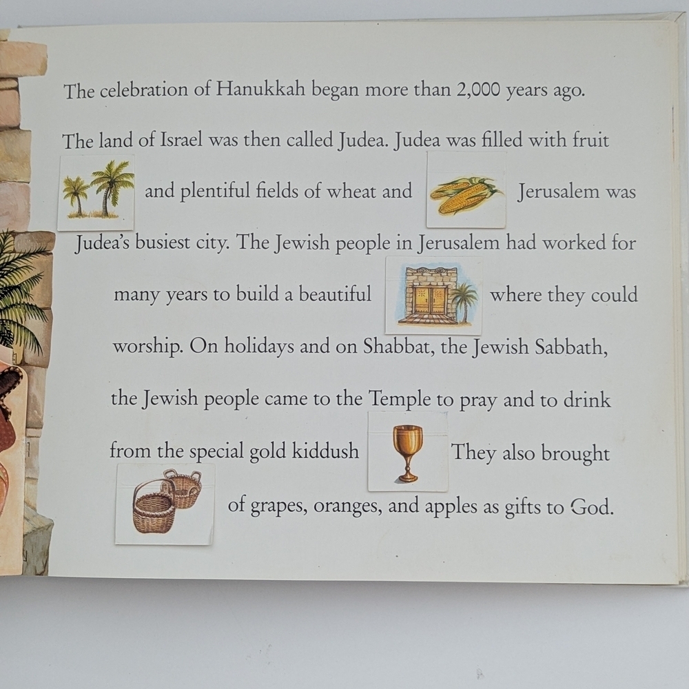The Story of Hanukkah Children's Hardcover Book/Story Lift-the-Flap Rebus Book - Picture 4 of 10